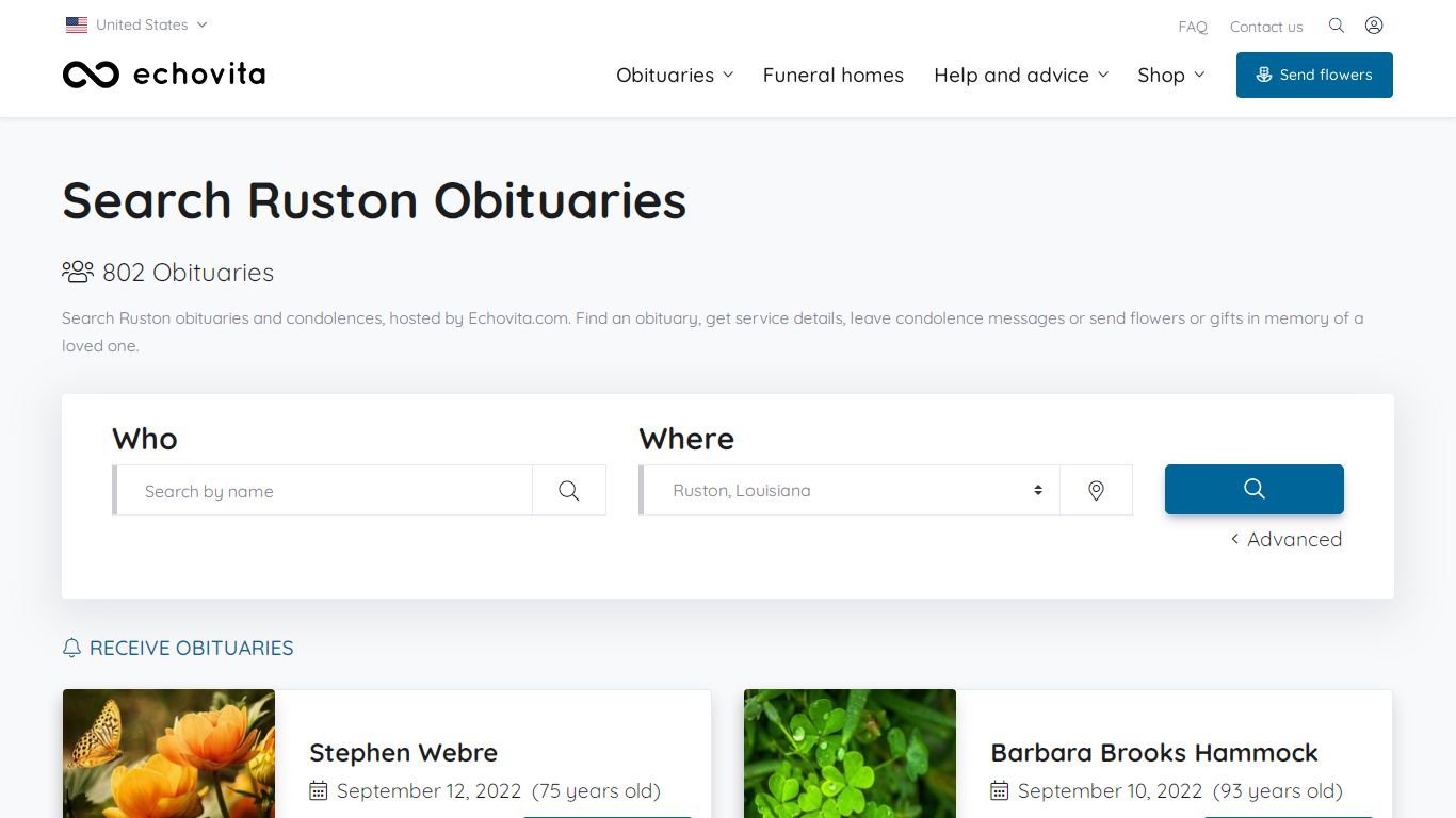 Ruston Obituaries - Latest Obituaries in Ruston, LA - Echovita