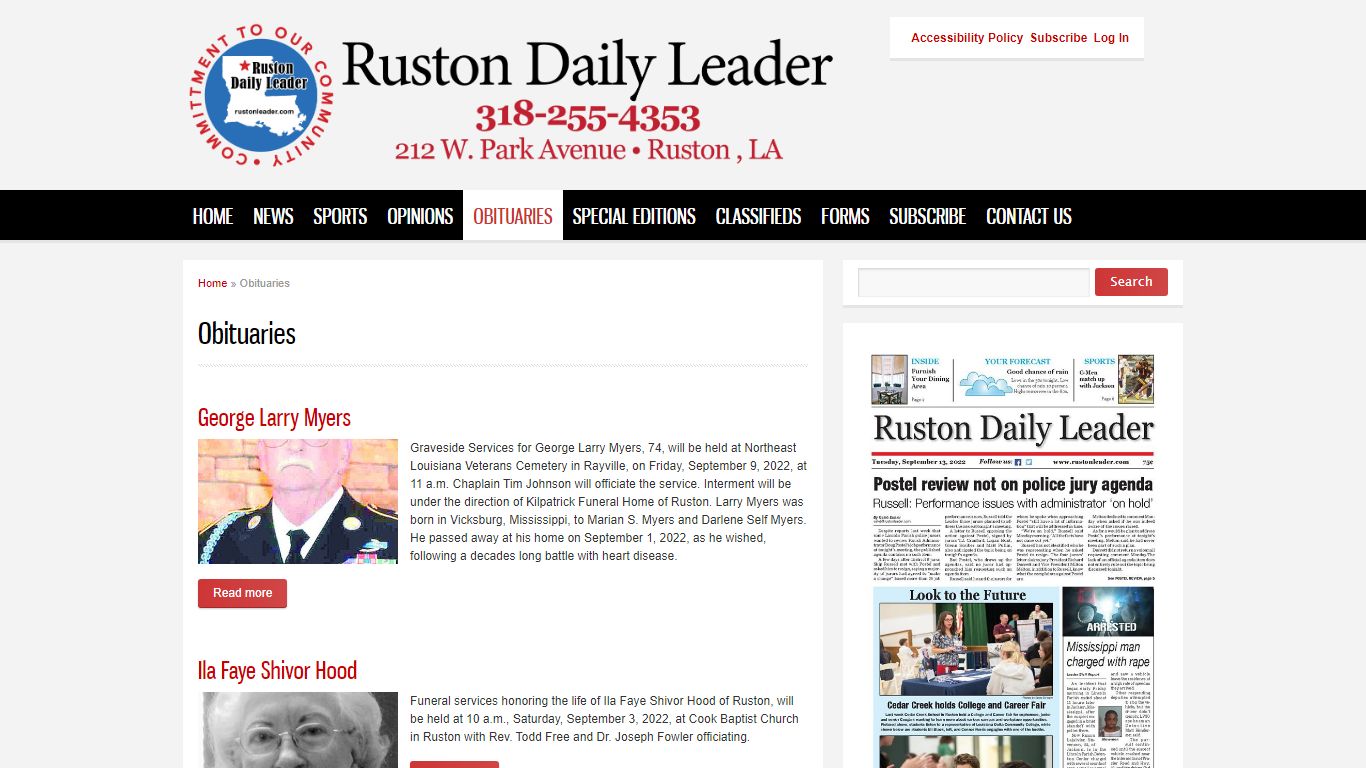Obituaries | Ruston Daily Leader